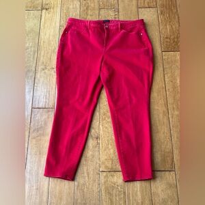 Talbots Red Garment Dye Women's Denim Jeggings Plus Size 18W